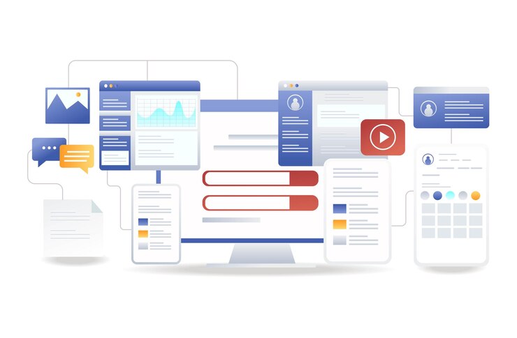 Vector red de teléfonos inteligentes de datos de computadora