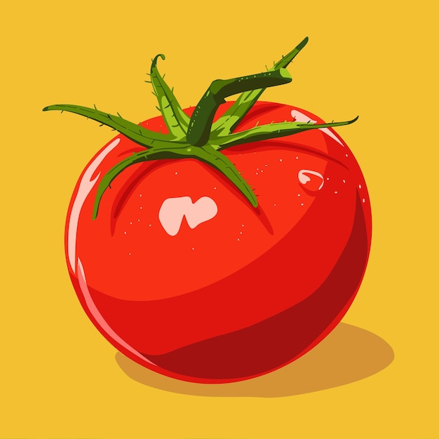 Vector red tomato cartoon vegetable illustration flat vector art