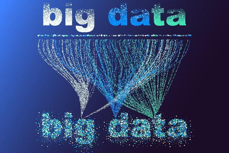 Vector red de visualización de big data. infografía futurista, onda 3d, flujo virtual, sonido digital, música. información de datos grandes coloridos abstractos del vector.