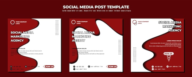 Red White Vector Social Media Post Template vector art ilustración y texto