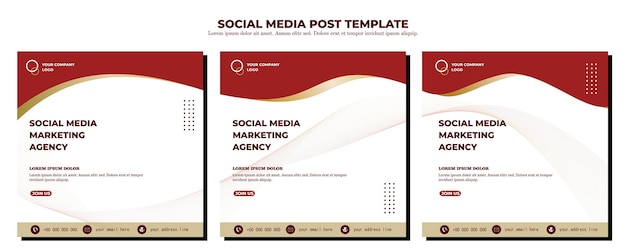 Red White Vector Social Media Post Template vector art ilustración y texto