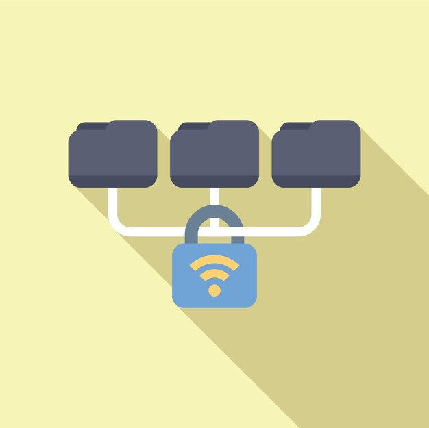 Red wifi segura que protege las carpetas de datos con encriptación bloqueada