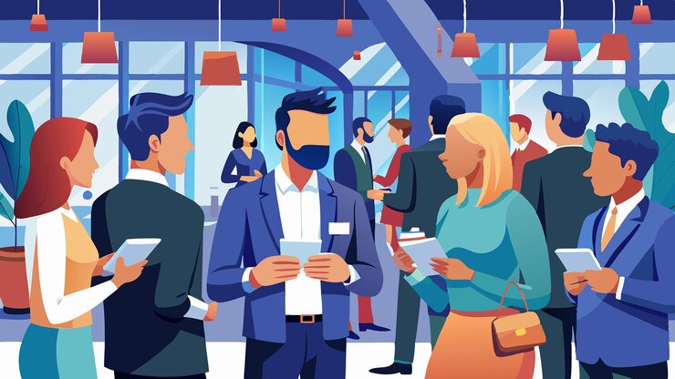 Vector redes profesionales y colaboración empresarial