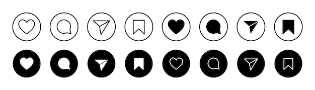 Las redes sociales como el esquema de comentarios y la colección de iconos de estilo circular