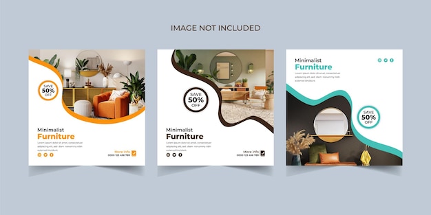 Redes sociales Diseño de paquete de banner de venta de muebles minimalistas modernos para Instagram