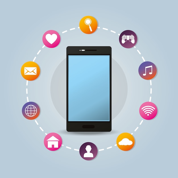 Redes sociales en smartphone