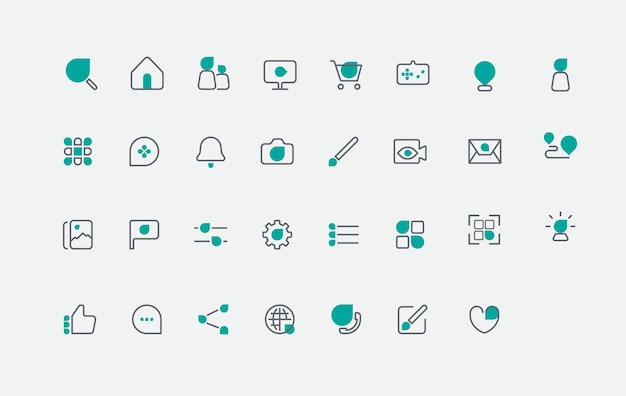 Rediseño del conjunto de iconos de Facebook