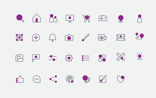 Rediseño del conjunto de iconos de Facebook