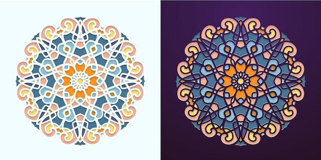 Redondo en estilo árabe. mosaico colorido