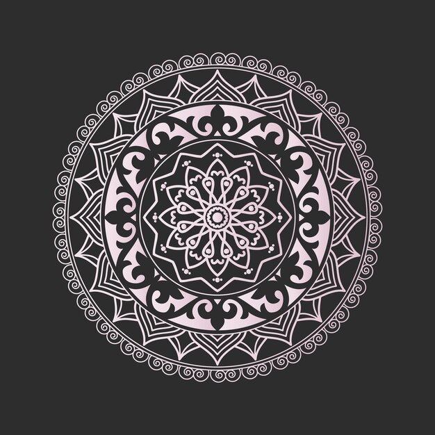 redondo ornamental con Denmask y elemento arabesco vector de mandala