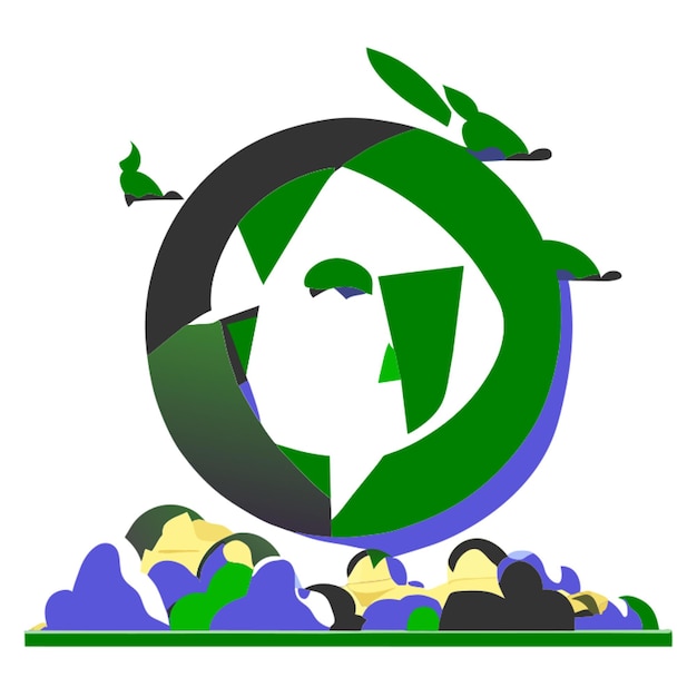 reducción de la huella de carbono mensaje vector ilustración plana 2