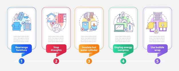 Reducir los costos de calefacción en la plantilla de infografía de rectángulo de consejos de invierno