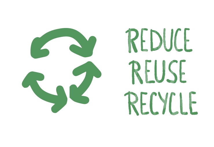 Vector reducir la reutilización concepto de reciclaje diseño de texto vectorial
