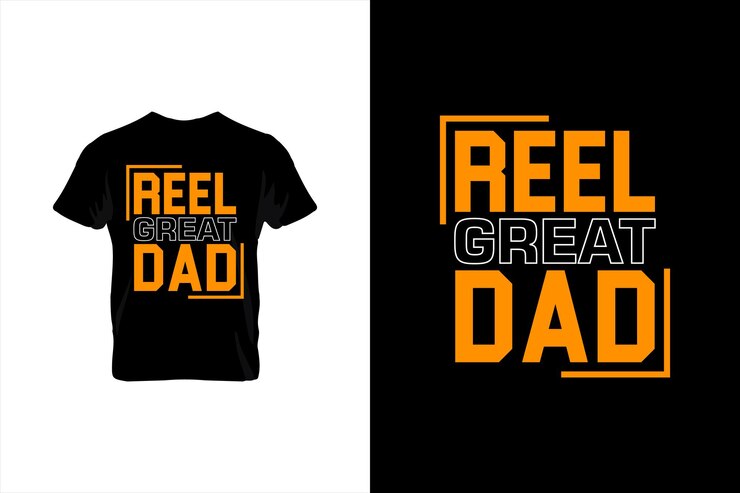 Reel Great Dad Typography vector padres citan diseño de camiseta