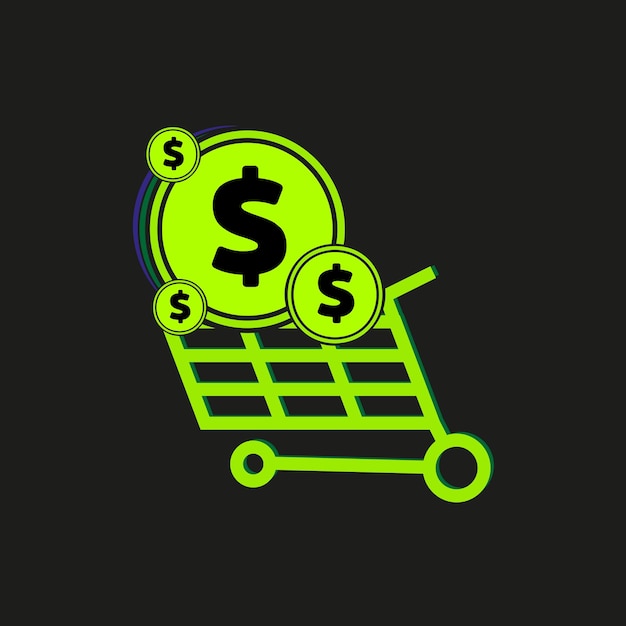 reembolso de compras en línea con descuento en el carrito verde