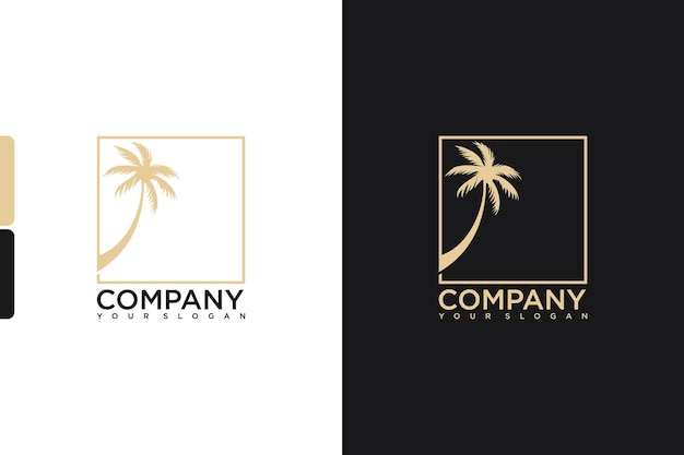 Referencia de logotipo de logotipo de palmera creativa