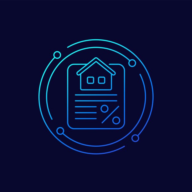 refinanciamiento hipotecario menor tasa de interés icono diseño lineal