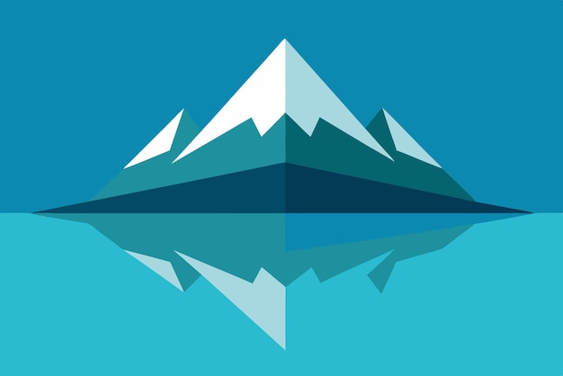 Reflexión del lago de la montaña Fondo natural Obra artística vectorial Diseño de ilustraciones