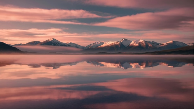 Vector reflexiones de niebla en el lago dawn