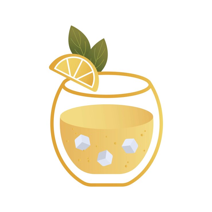 Vector refrescante bebida de naranja cóctel alcohólico
