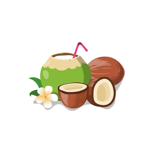 Una refrescante bebida tropical de coco joven