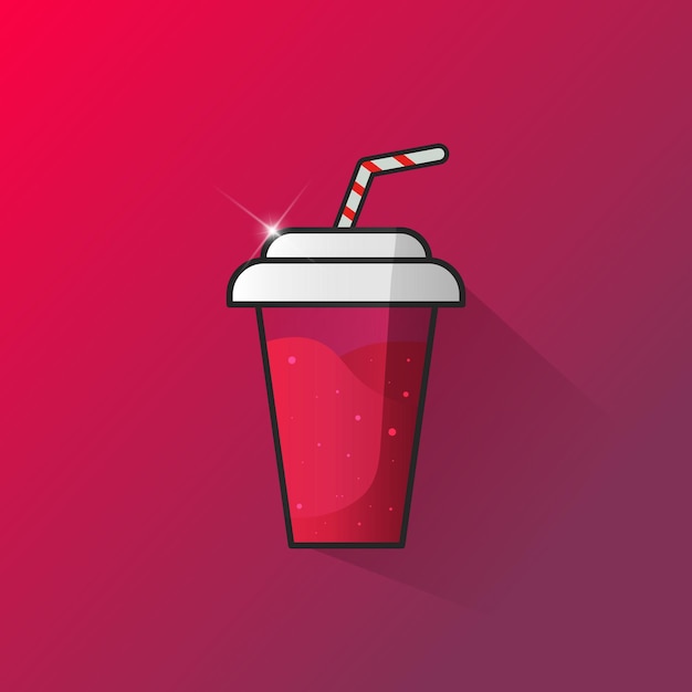La refrescante taza de soda roja