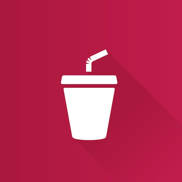 Refresco color plano icono larga sombra vector ilustración