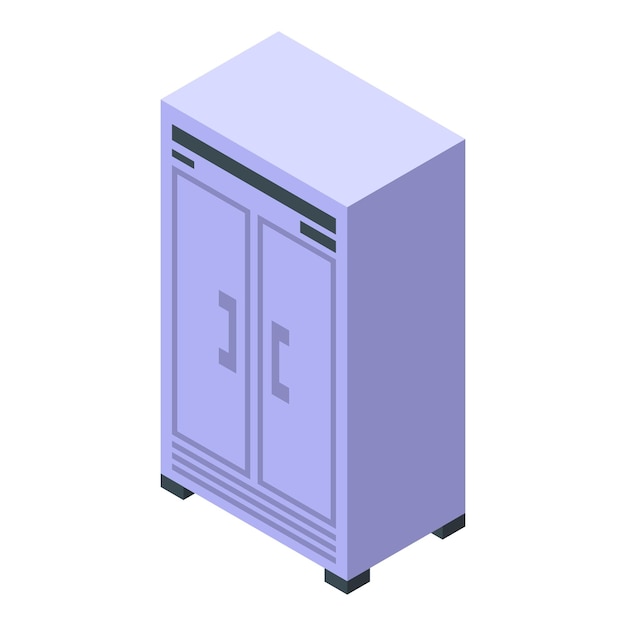Refrigerador de cocina profesional de pie en vista isométrica