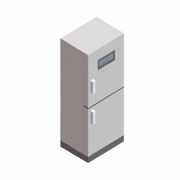 Refrigerador isométrico sobre un fondo blanco aislado 16