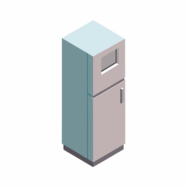 Refrigerador isométrico sobre un fondo blanco aislado 20