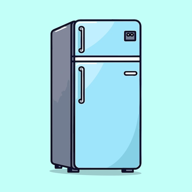 refrigerador, vector, ilustración, casa, refrigerador, congelador, refrigerador