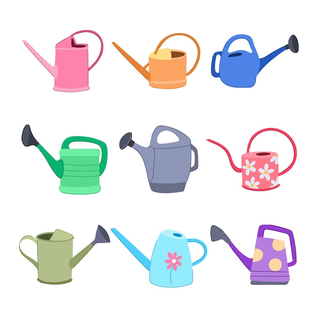 Regadera establecer ilustración vectorial de dibujos animados