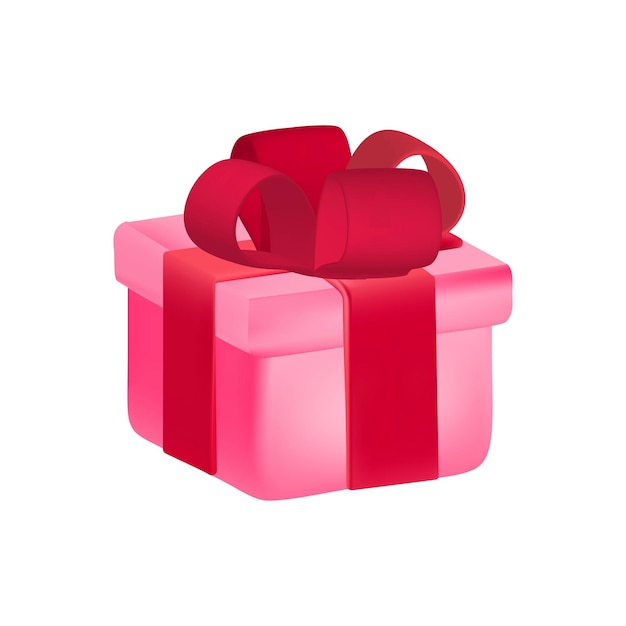 Regalo 3D volumétrico Embalaje rosa Caja de regalo del día de San Valentín