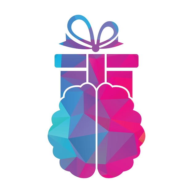 Regalo Cerebro Logo Icono Diseño