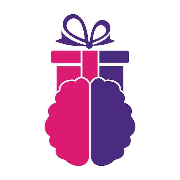 Regalo Cerebro Logo Icono Diseño