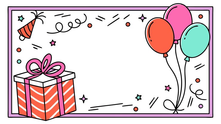 Vector regalo de cumpleaños amplificador globos marco colorido divertido