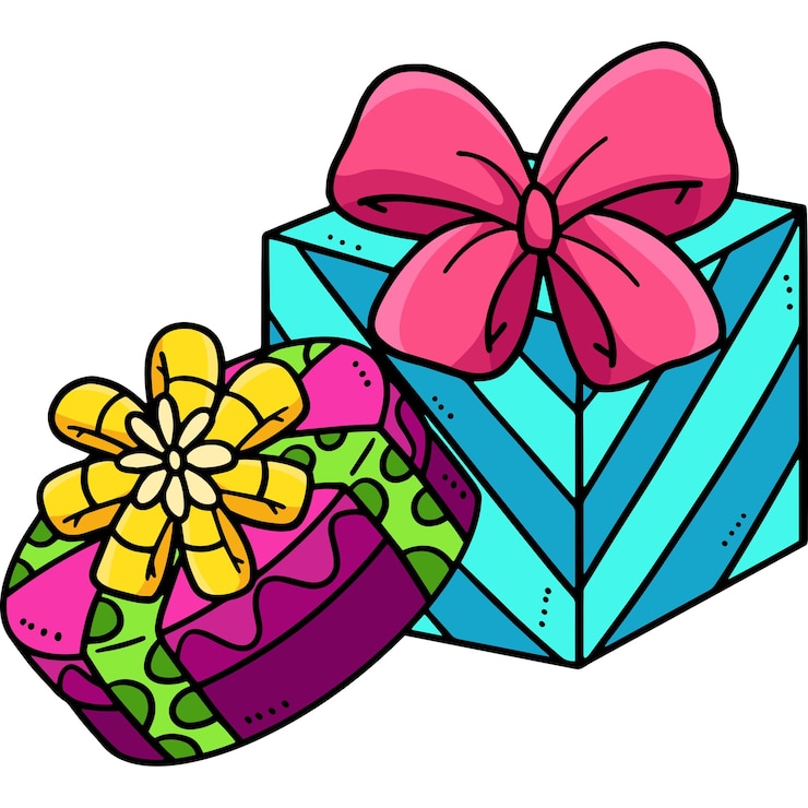 Vector regalo de cumpleaños dibujos animados de colores clipart ilustración