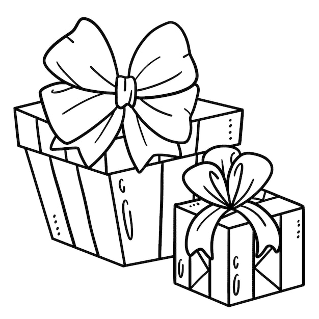 Regalo de cumpleaños Página para colorear aislada para niños