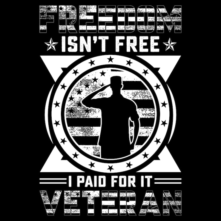 Vector regalo gracioso la libertad no es gratis yo pagué por ello veteranos diseño de camiseta