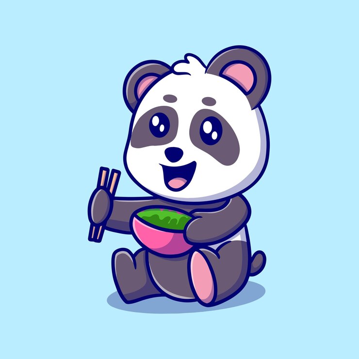 Vector regalo lindo del ejemplo del icono de la historieta de la panda