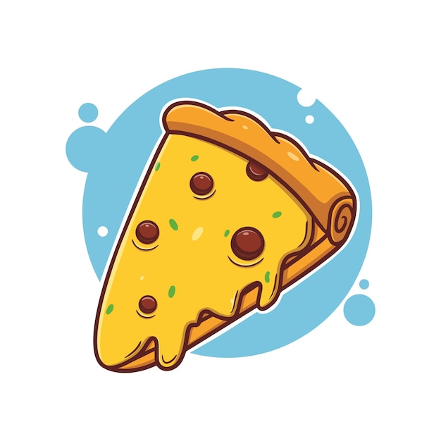 regalo lindo del ejemplo del icono de la historieta de la pizza