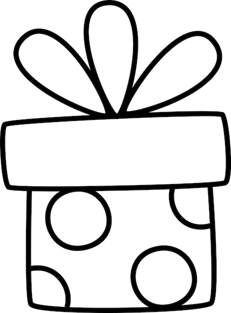 Regalo de Navidad forrado con círculos