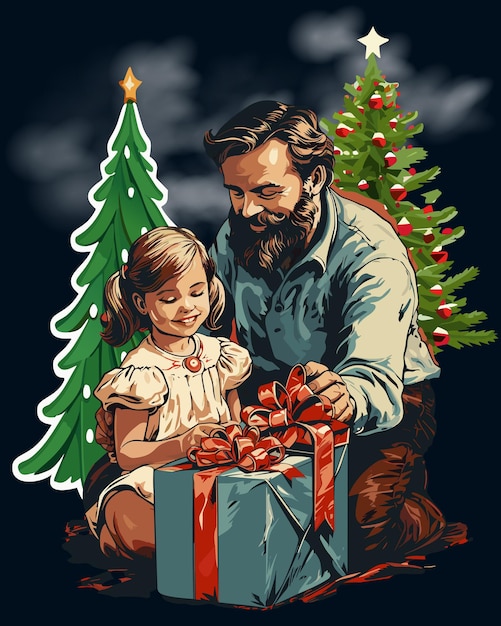 Un regalo de Navidad para un padre y su hija.