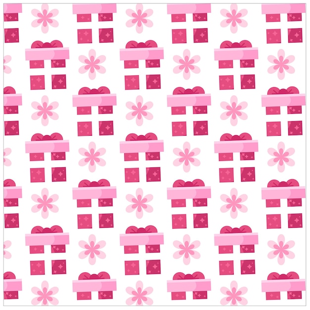 El regalo rosado y el patrón floral