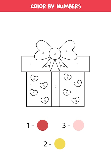 Regalo de San Valentín de dibujos animados lindo color por números