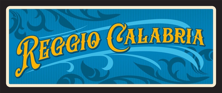 Vector reggio calabria ciudad italiana placa de viaje retro
