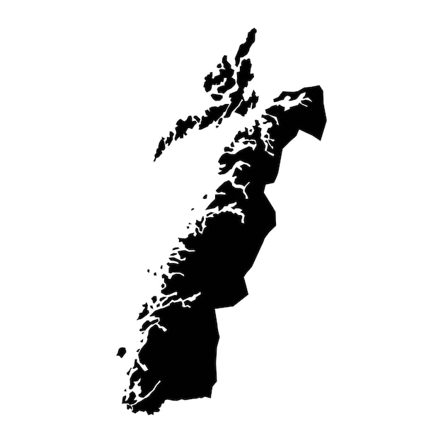 Región administrativa del mapa del condado de Nordland de Noruega Ilustración vectorial