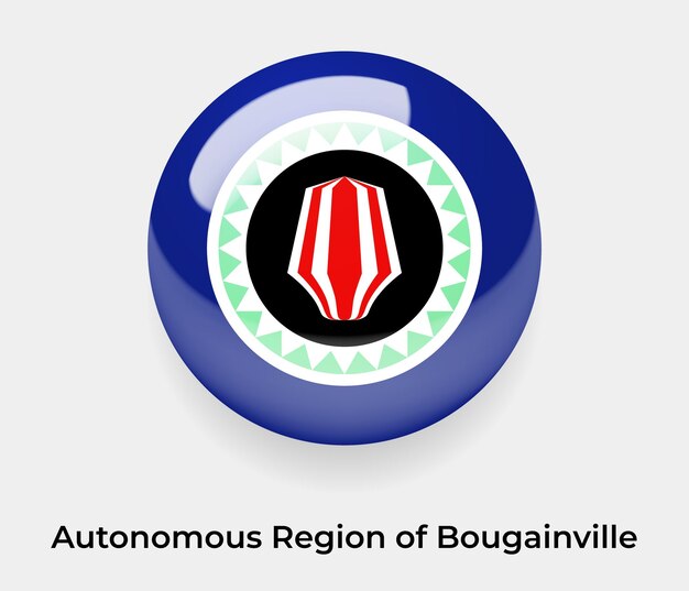 Región Autónoma de Bougainville bandera brillante burbuja icono vector ilustración