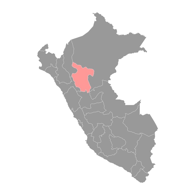 Región del mapa de San Martín en Perú Ilustración vectorial