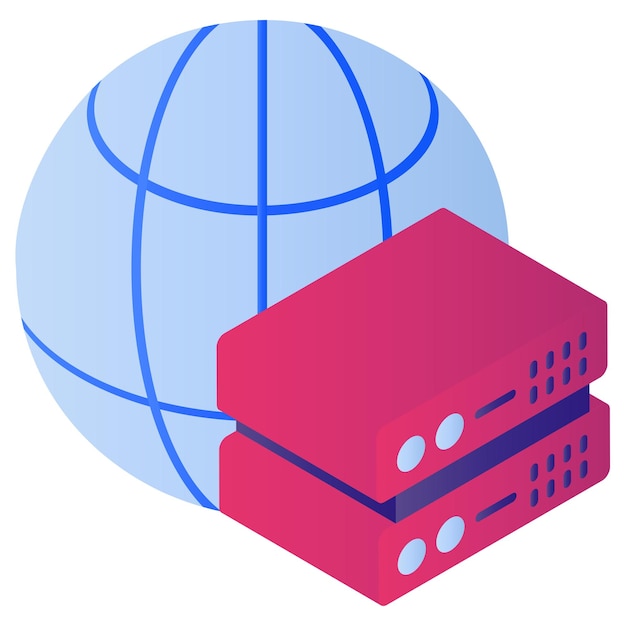 Regional CDN Proxy Server concepto isométrico centro de datos ubicación ilustración de stock entrega de contenido